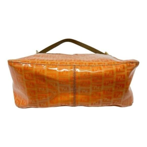 Fendi Zucchino Mama Forever Patent Leather Orange Baguette Shoulder Bag - Picture 11 of 16